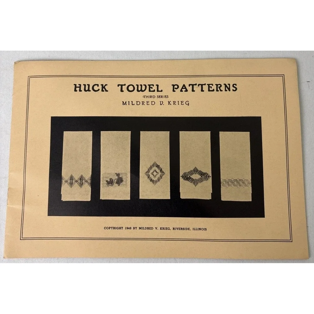 Set Of 3 Huck Towel Pattern Books Mildred V. Krieg 1936-1940